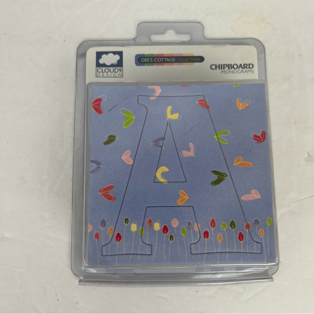 Dee’s Cottage Collection-blue floral Chipboad Monograms set-MIP
